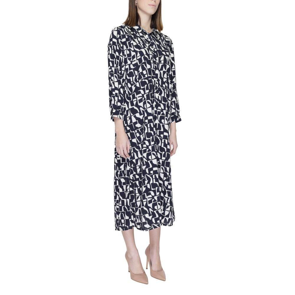 Street One Blue Viscose Dress - Hilstor
