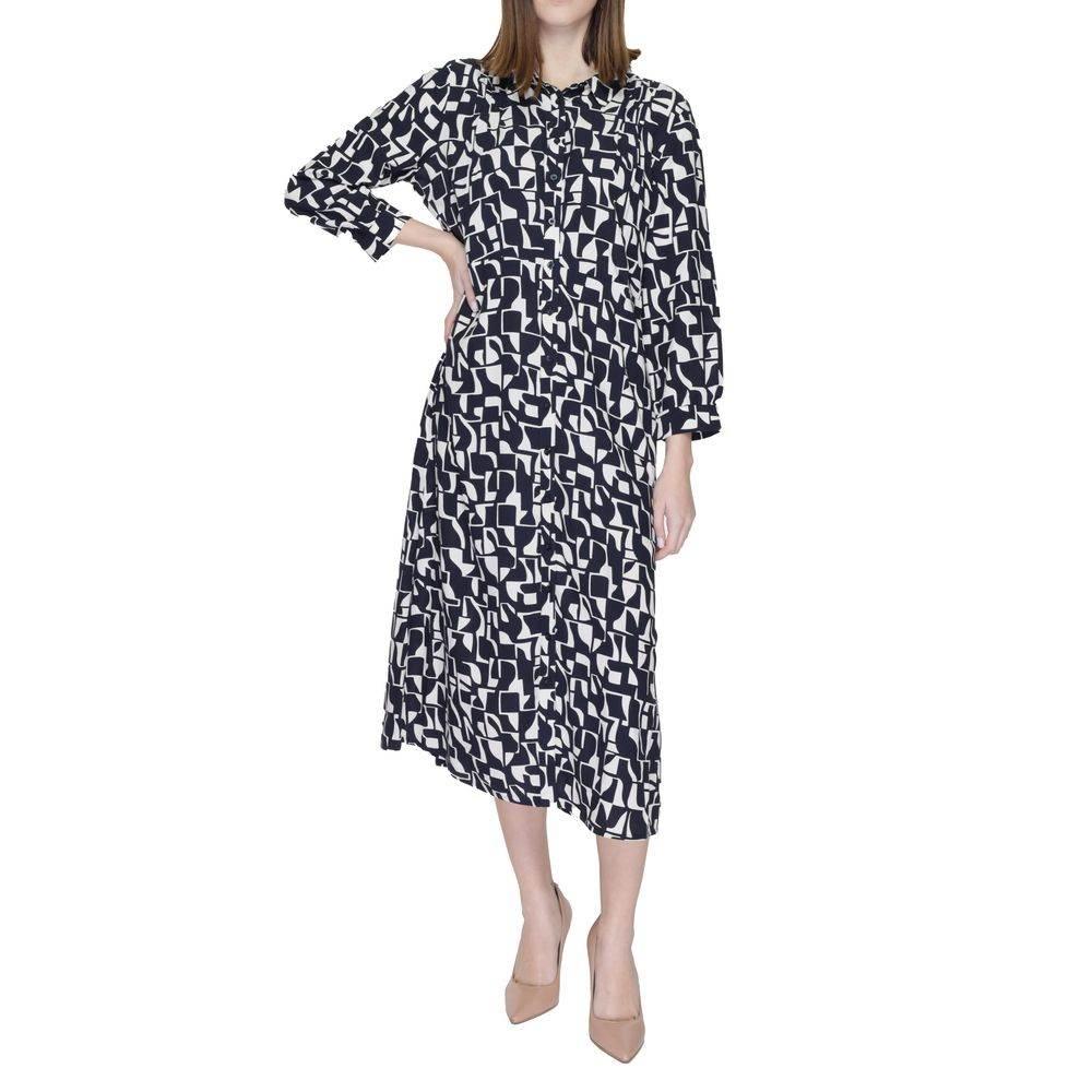 Street One Blue Viscose Dress - Hilstor