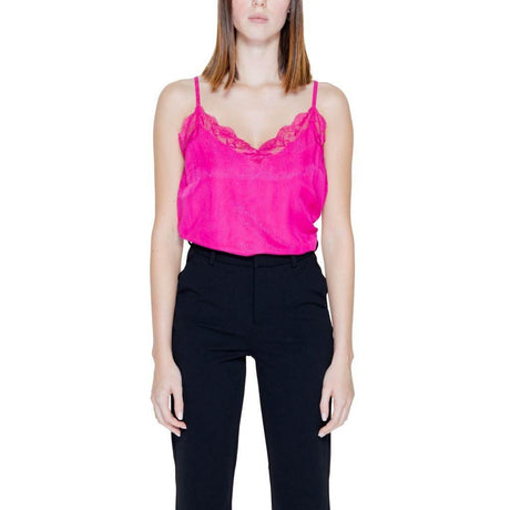 Vila Clothes Pink Viscose Tank Top - Hilstor