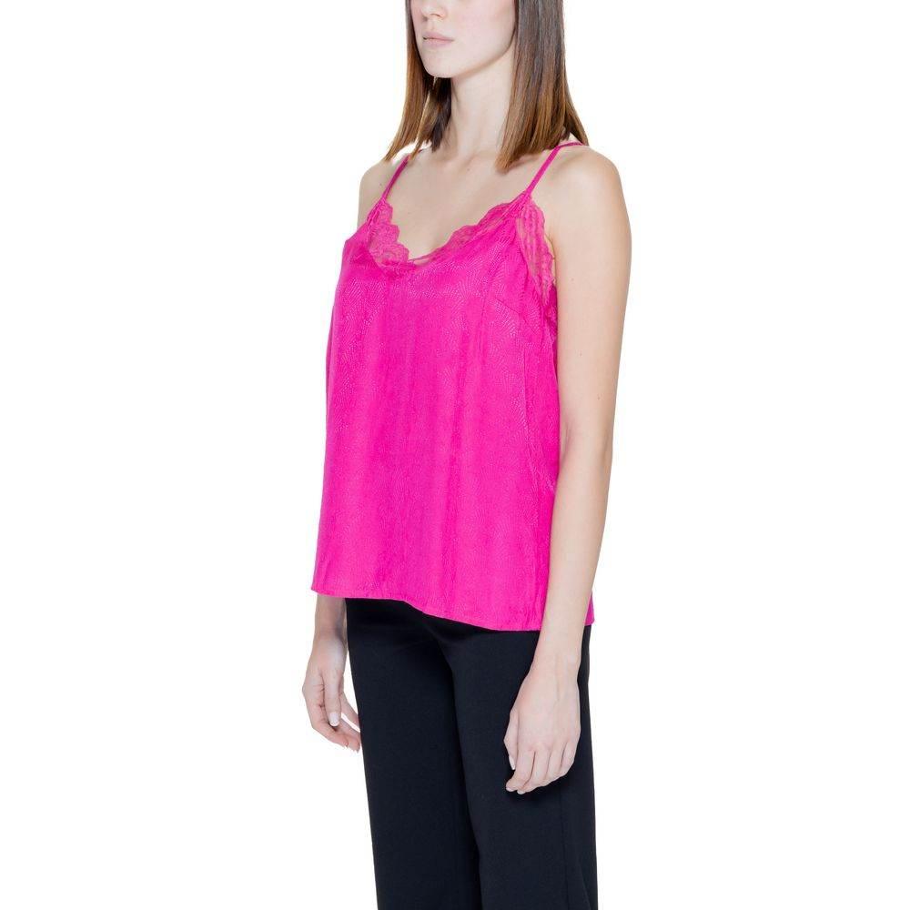 Vila Clothes Pink Viscose Tank Top - Hilstor