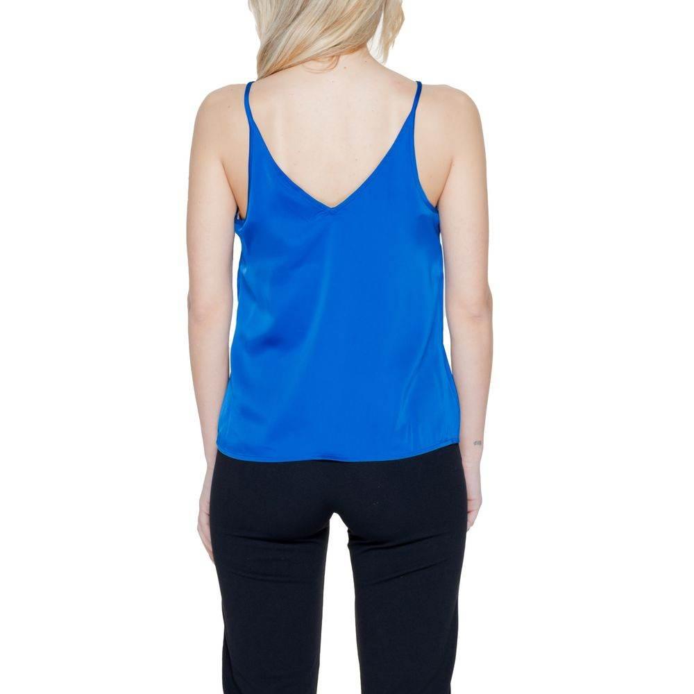 Vila Clothes Blue Polyester Top - Hilstor
