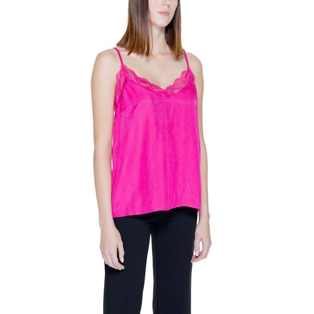 Vila Clothes Pink Viscose Tank Top - Hilstor