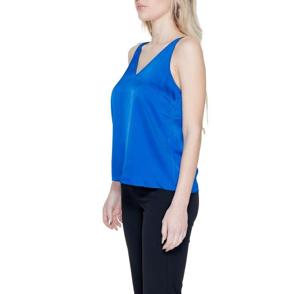 Vila Clothes Blue Polyester Top - Hilstor