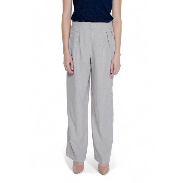 Vila Clothes Beige Polyester Jeans & Pant - Hilstor