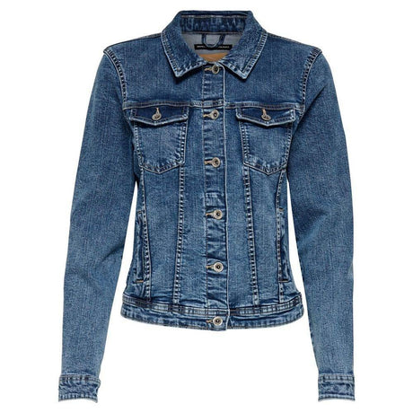 Only Blue Cotton Jackets & Coat - Hilstor