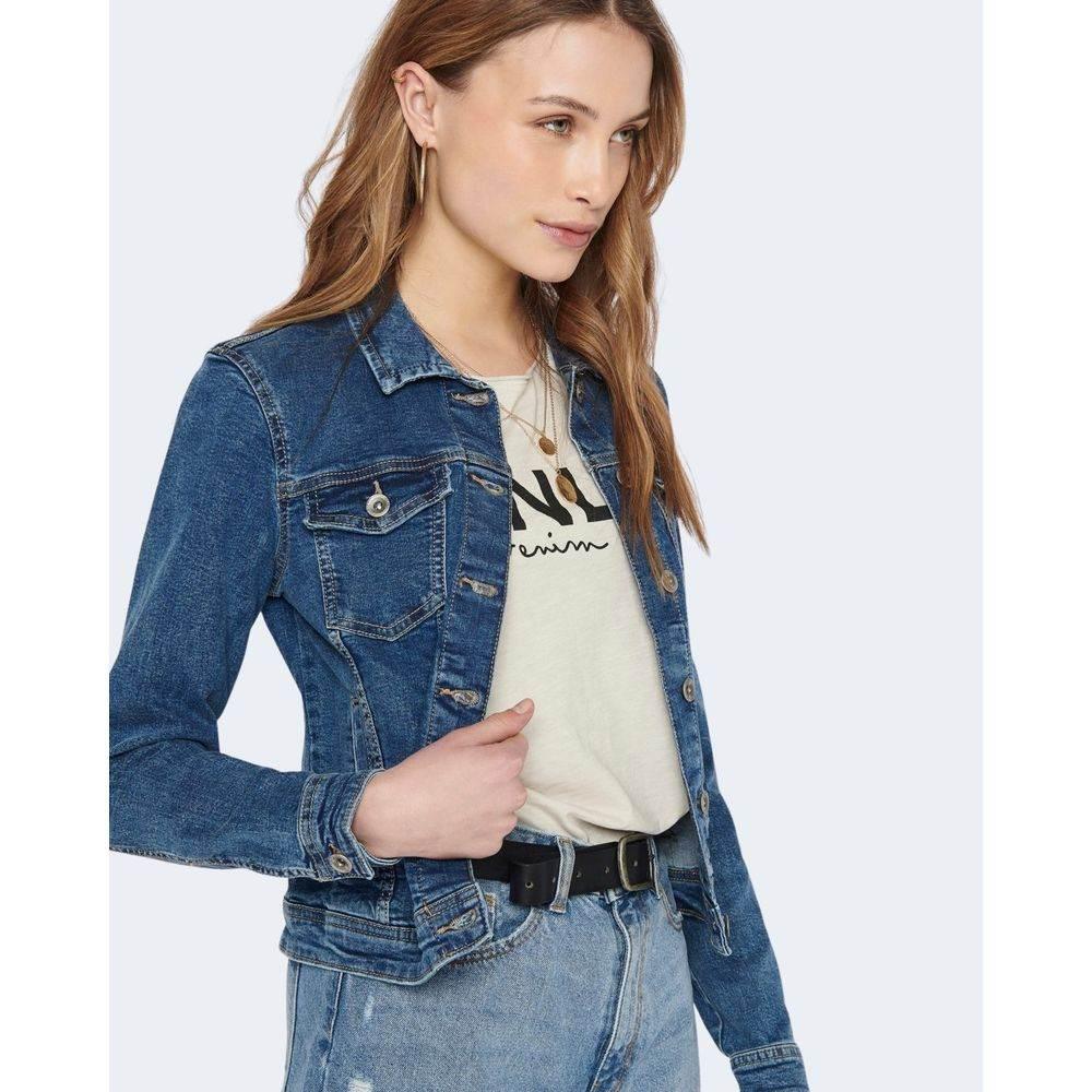 Only Blue Cotton Jackets & Coat - Hilstor