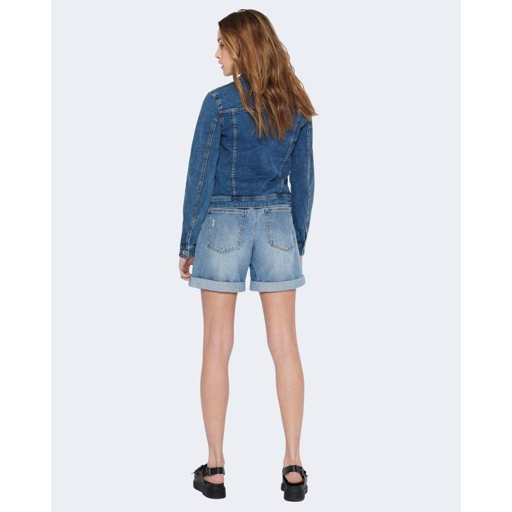 Only Blue Cotton Jackets & Coat - Hilstor