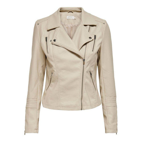 Only Beige Viscose Jackets & Coat - Hilstor