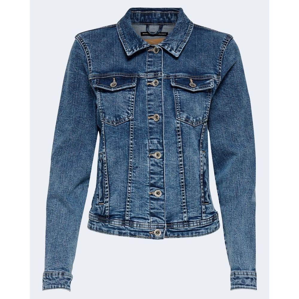 Only Blue Cotton Jackets & Coat - Hilstor