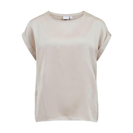 Vila Clothes Gold Cotton Tops & T-Shirt - Hilstor