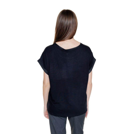 Vila Clothes Black Cotton Tops & T-Shirt - Hilstor