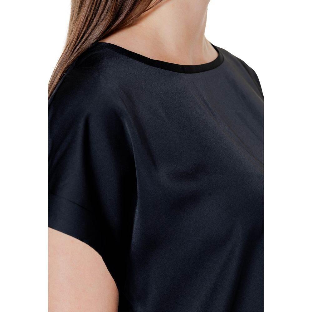 Vila Clothes Black Cotton Tops & T-Shirt - Hilstor