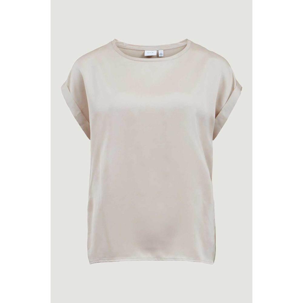 Vila Clothes Gold Cotton Tops & T-Shirt - Hilstor