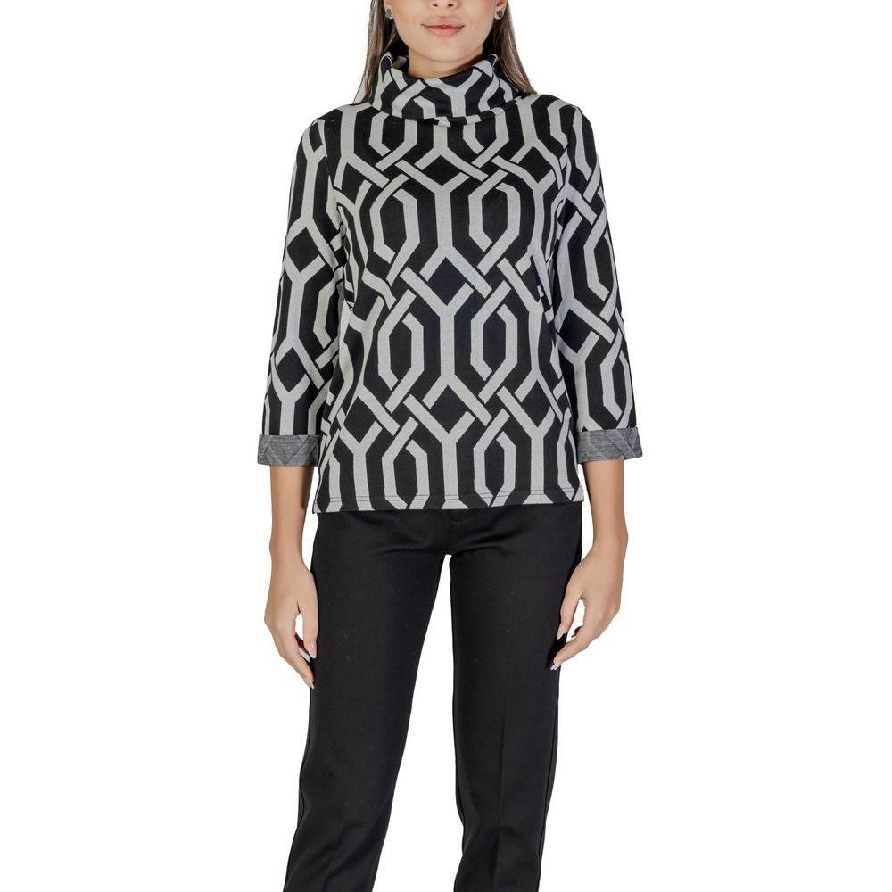 Street One Black Polyester Sweater - Hilstor