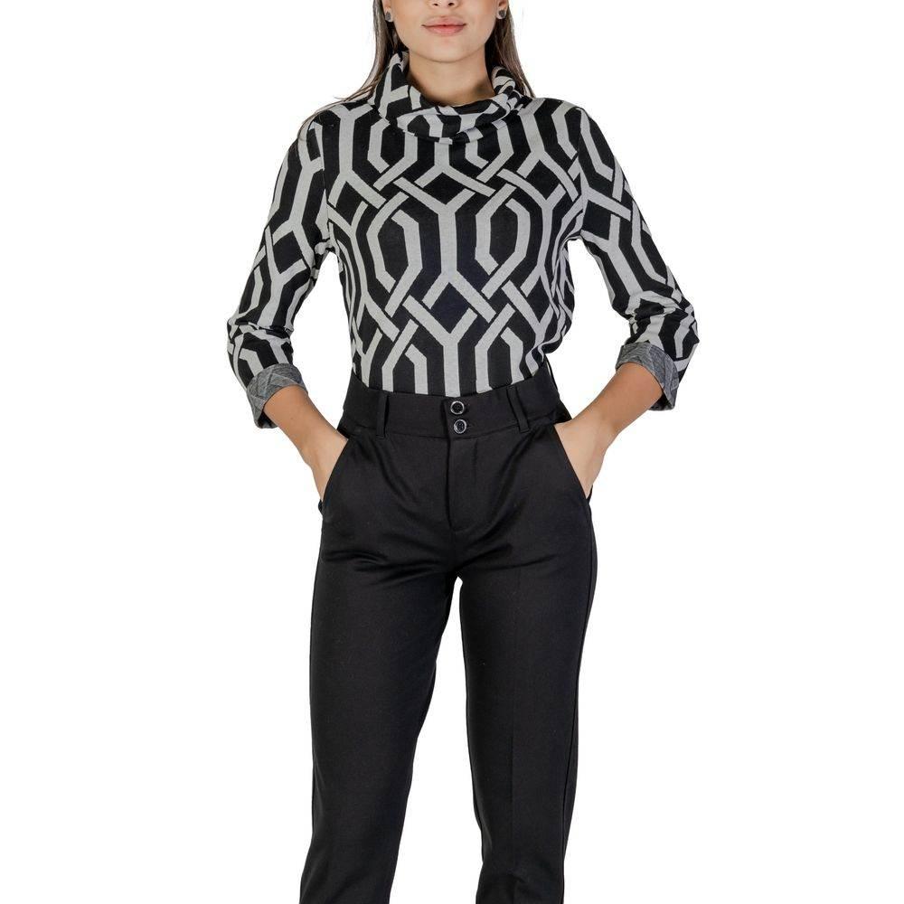 Street One Black Polyester Sweater - Hilstor