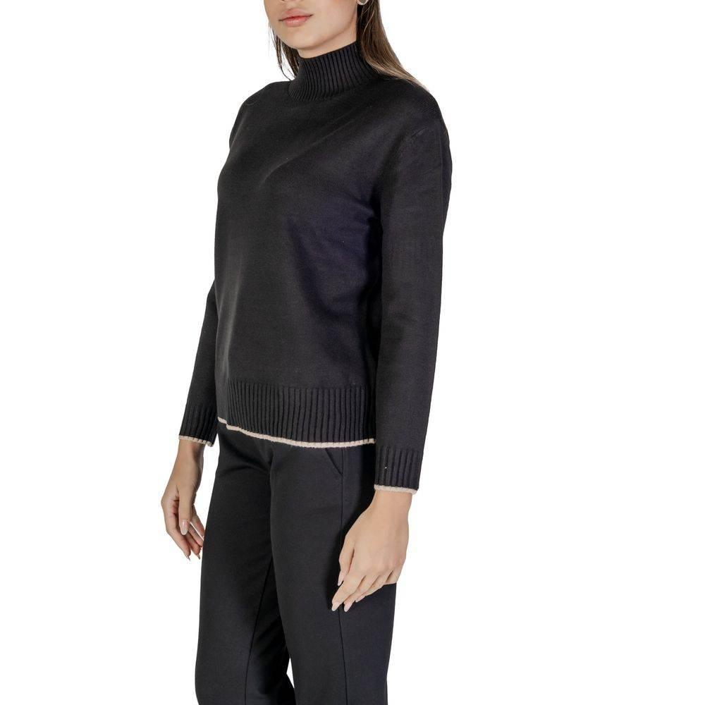 Street One Black Polyester Sweater - Hilstor