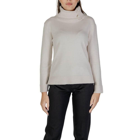 Street One Cream Viscose Turtleneck - Hilstor