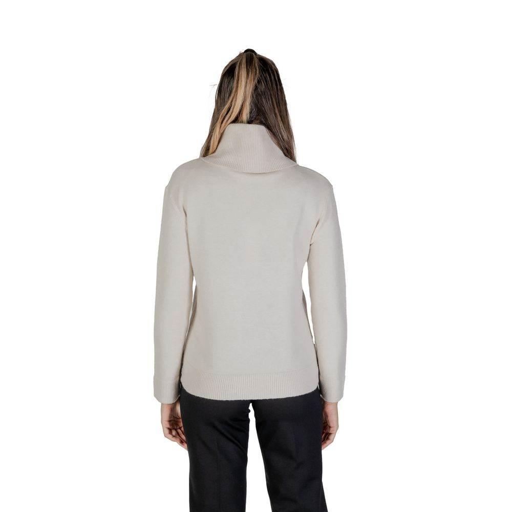 Street One Cream Viscose Turtleneck - Hilstor