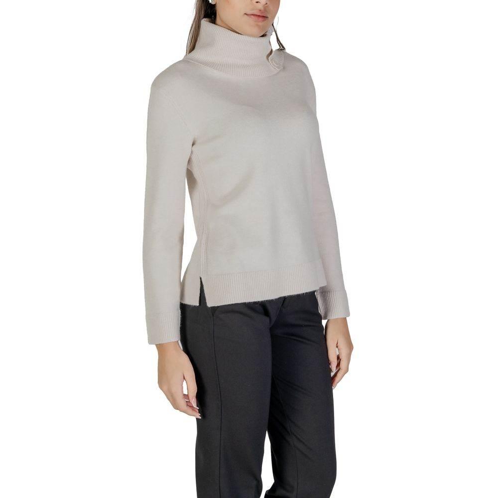 Street One Cream Viscose Turtleneck - Hilstor