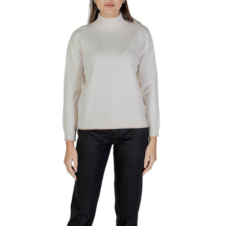 Street One Cream Polyester Sweater - Hilstor