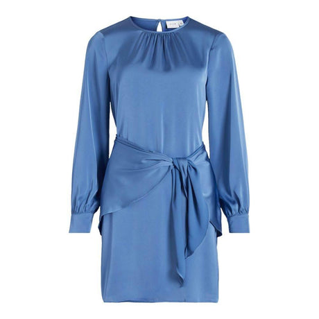 Vila Clothes Blue Recycled Polyester Dress - Hilstor
