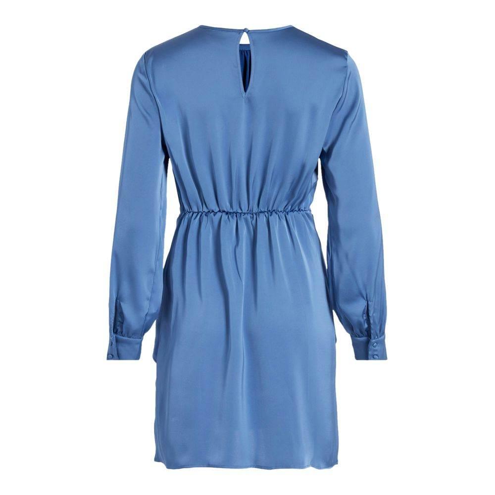 Vila Clothes Blue Recycled Polyester Dress - Hilstor