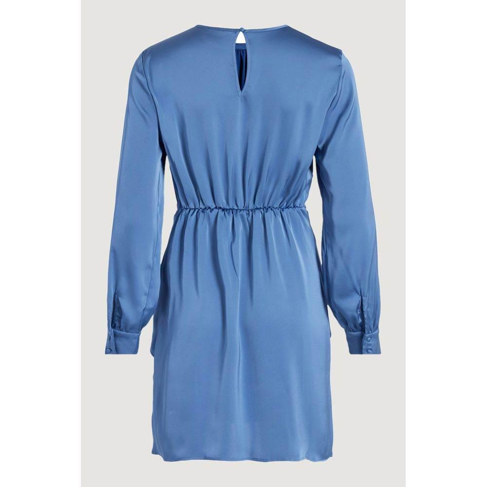 Vila Clothes Blue Recycled Polyester Dress - Hilstor