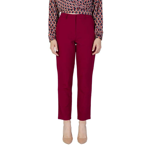 Vila Clothes Bordeaux Polyester Pant - Hilstor