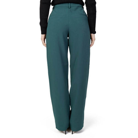 Vila Clothes Green Recycled Polyester Pant - Hilstor