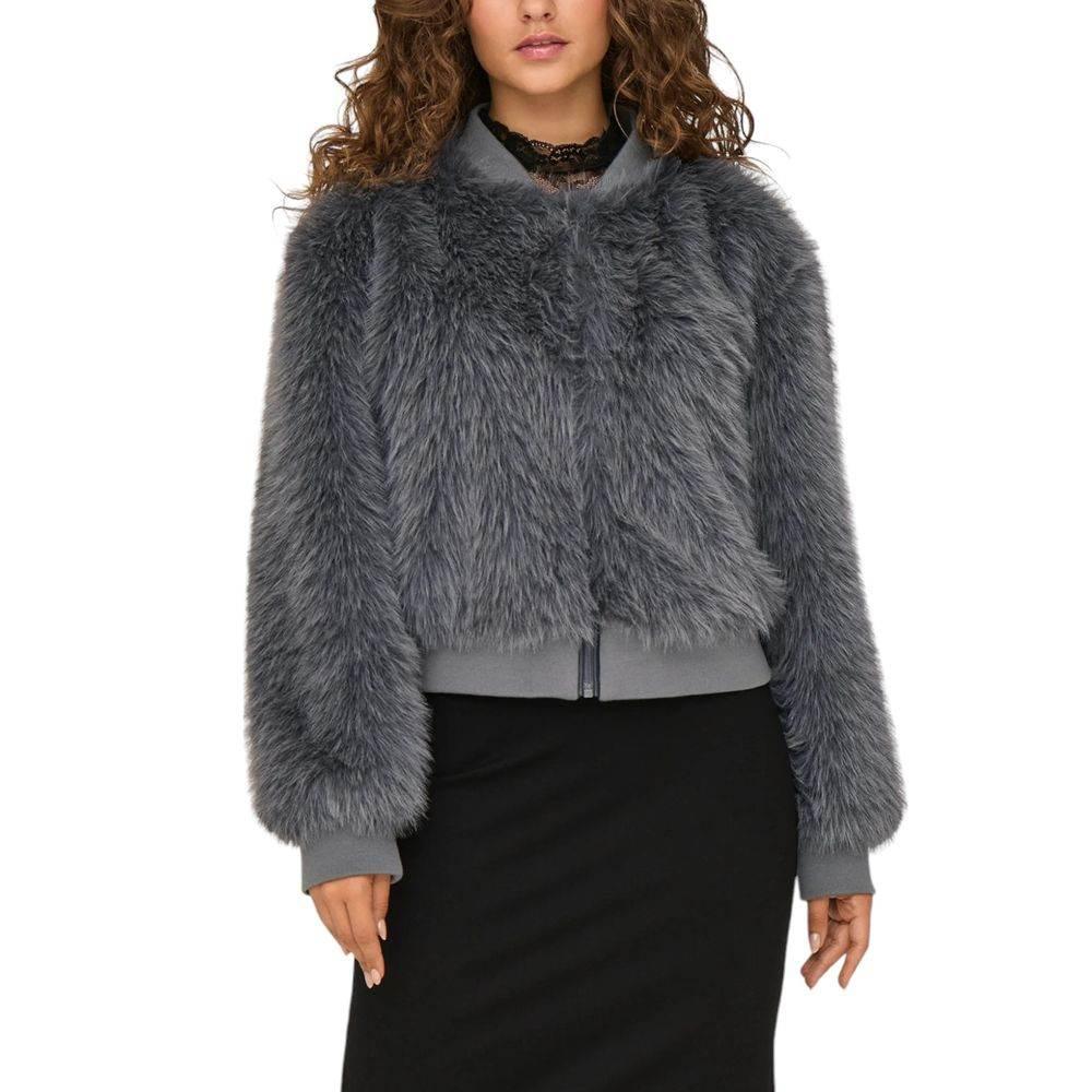 Only Gray Polyester Jackets & Coat - Hilstor