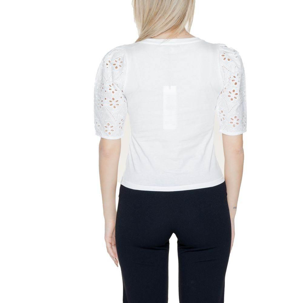 Morgan De Toi White Cotton Tops & T-Shirt - Hilstor