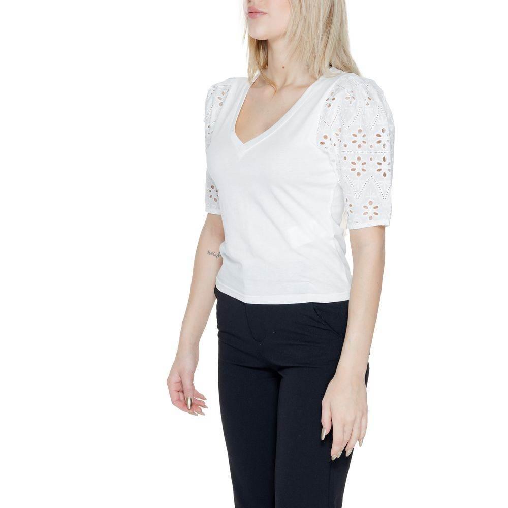 Morgan De Toi White Cotton Tops & T-Shirt - Hilstor