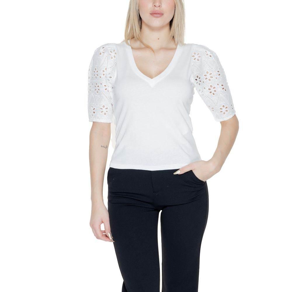 Morgan De Toi White Cotton Tops & T-Shirt - Hilstor