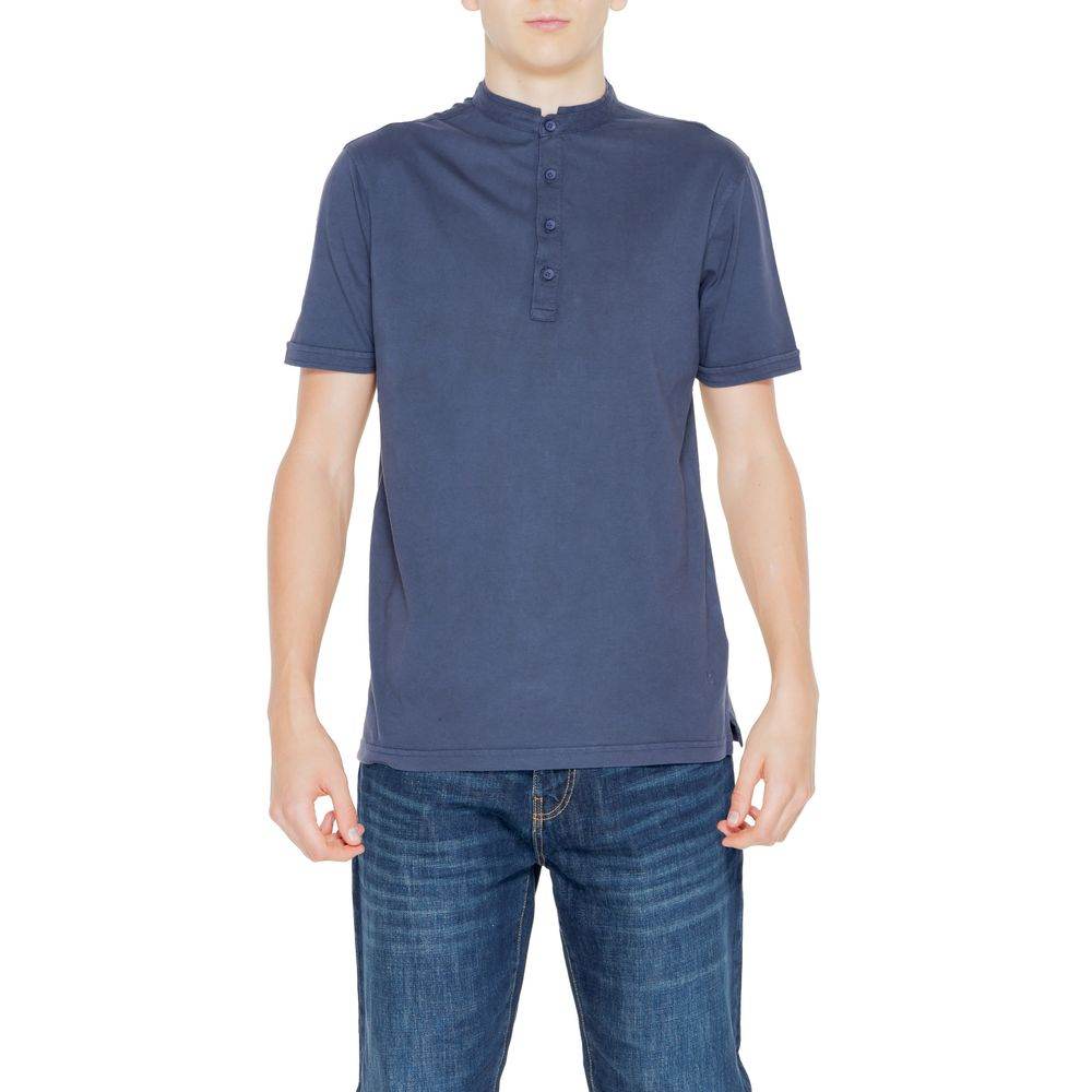 Hamaki-Ho Blue Cotton T-Shirt - Hilstor
