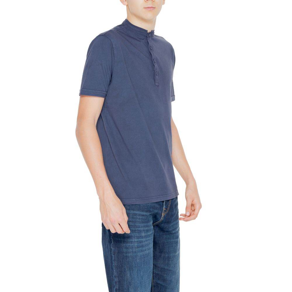 Hamaki-Ho Blue Cotton T-Shirt - Hilstor