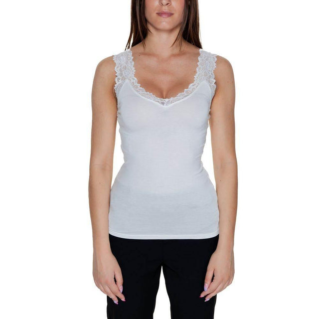 Vero Moda White Viscose Tank Top - Hilstor