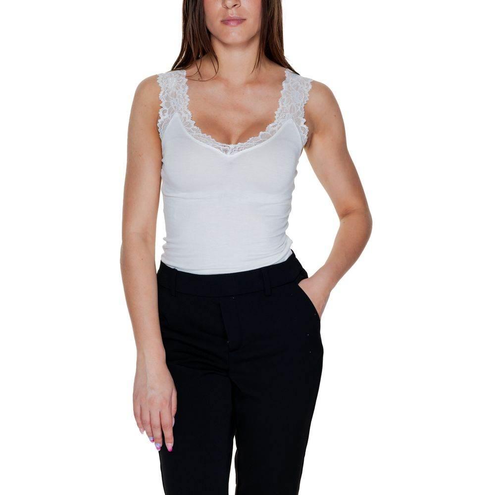 Vero Moda White Viscose Tank Top - Hilstor