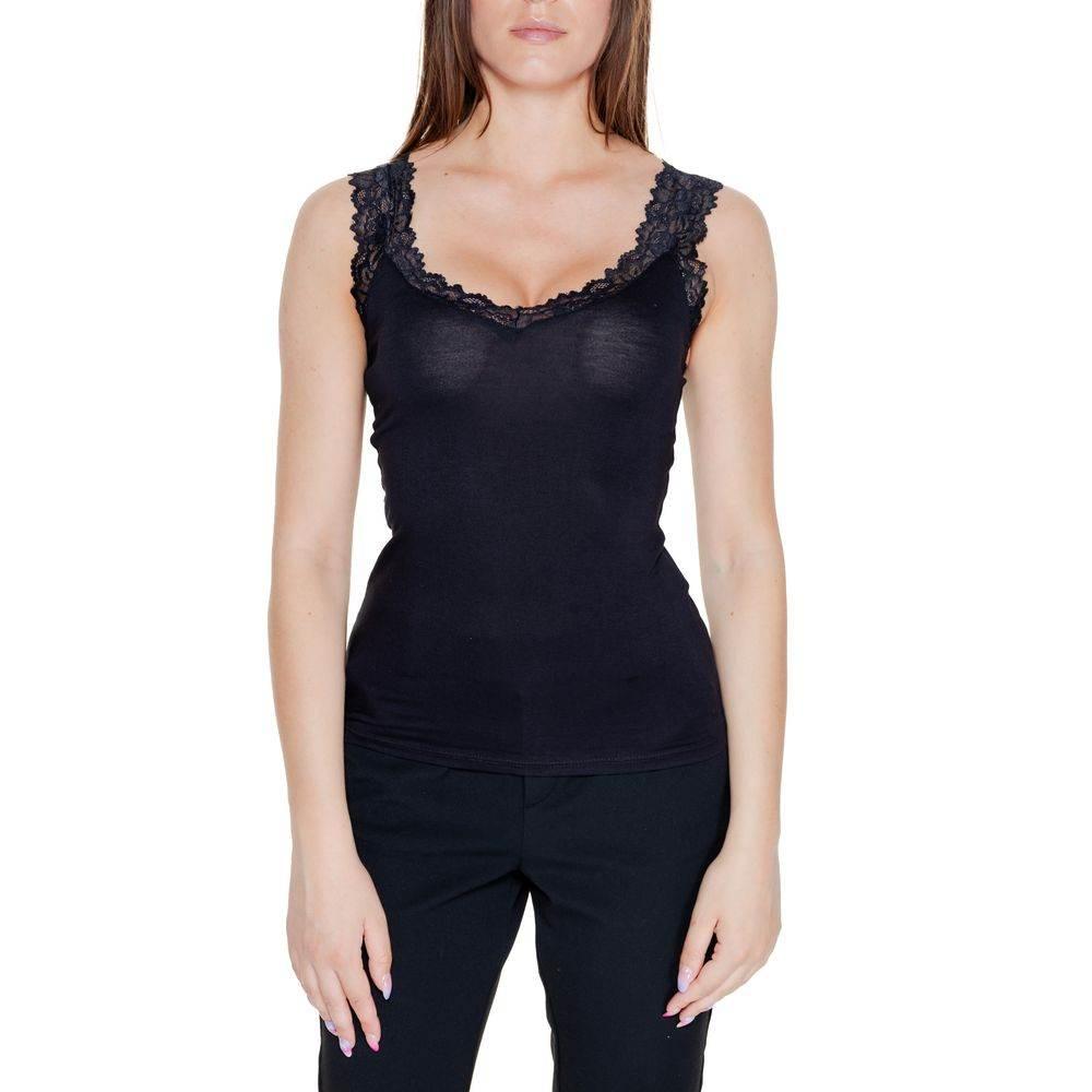 Vero Moda Black Viscose Tank Top - Hilstor