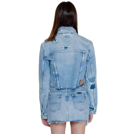 Tommy Hilfiger Jeans Light Blue Recycled Cotton Jackets & Coat - Hilstor