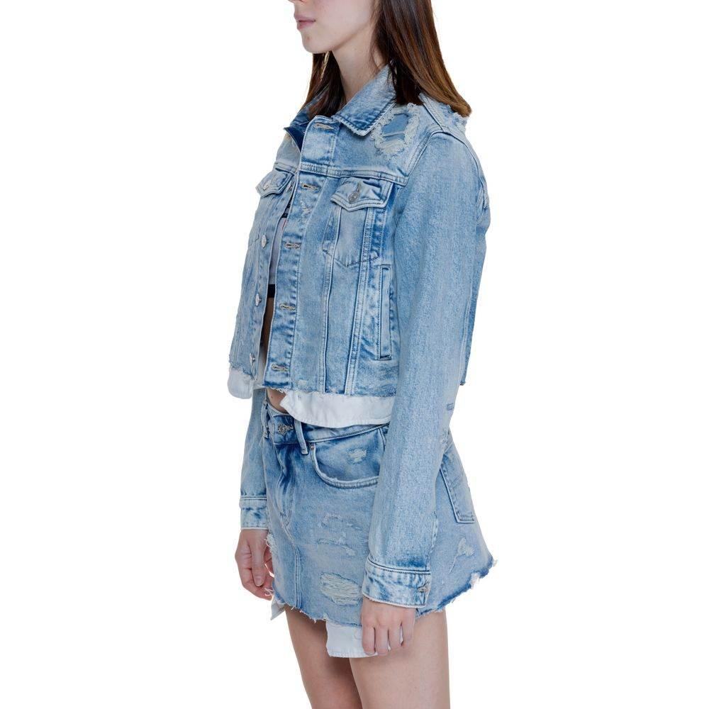 Tommy Hilfiger Jeans Light Blue Recycled Cotton Jackets & Coat - Hilstor