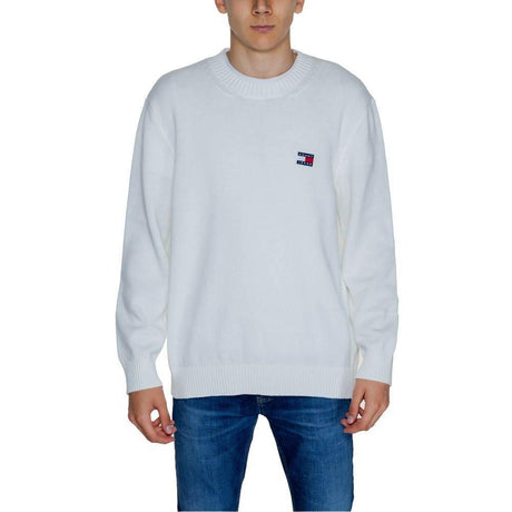 Tommy Hilfiger Jeans White Cotton Sweater - Hilstor