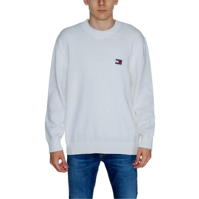 Tommy Hilfiger Jeans White Cotton Sweater - Hilstor