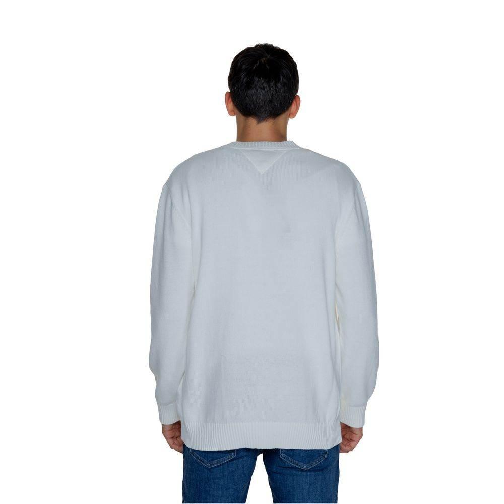 Tommy Hilfiger Jeans White Cotton Sweater - Hilstor