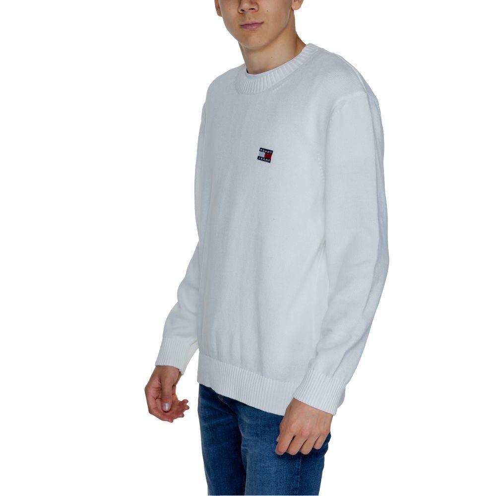 Tommy Hilfiger Jeans White Cotton Sweater - Hilstor