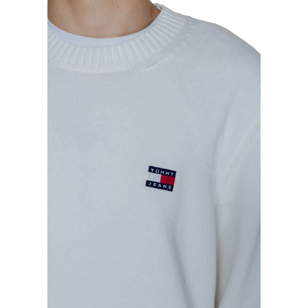 Tommy Hilfiger Jeans White Cotton Sweater - Hilstor