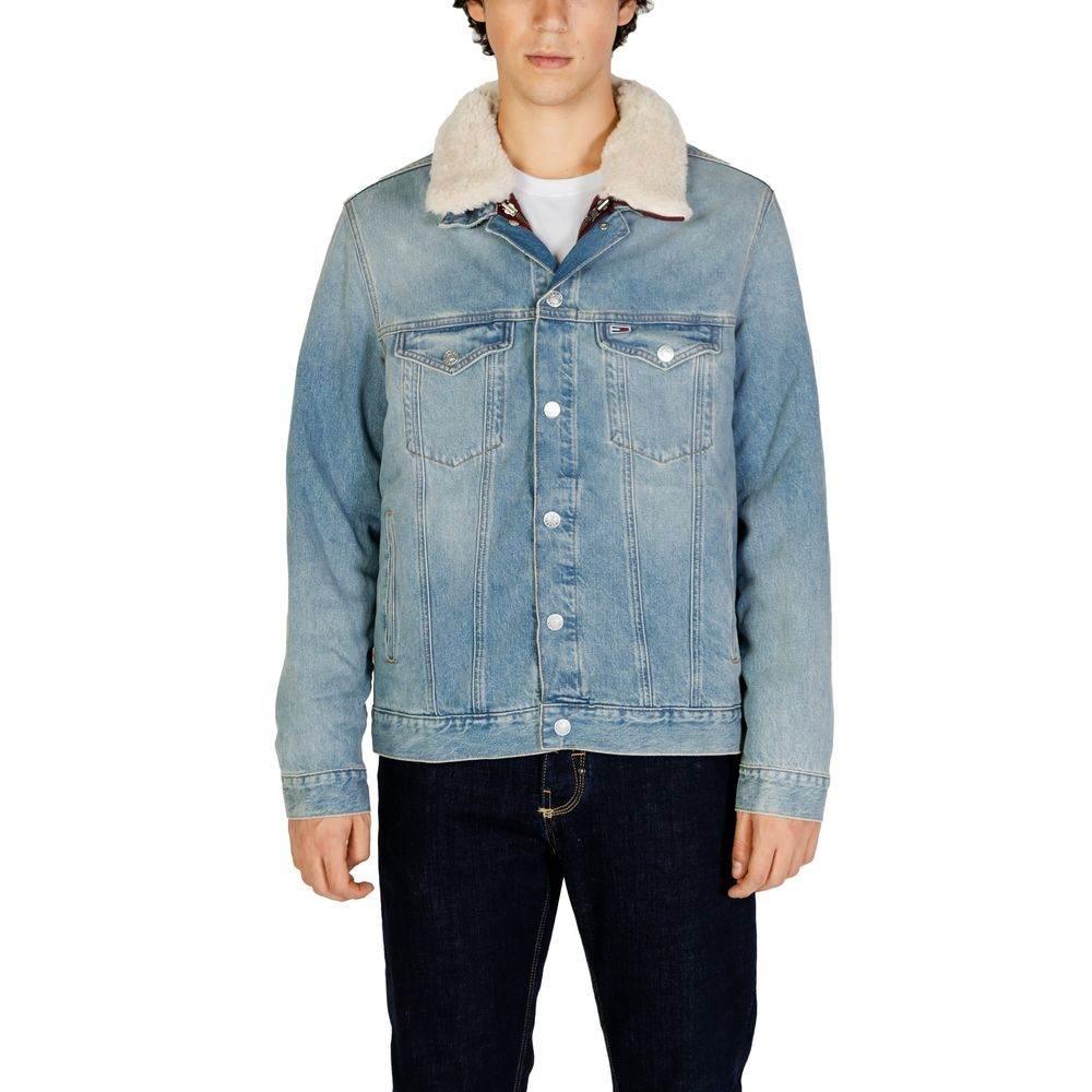 Tommy Hilfiger Jeans Light Blue Cotton Jackets & Coat - Hilstor