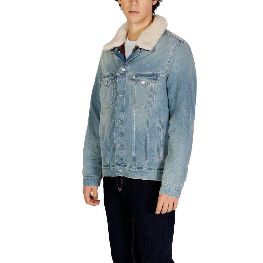 Tommy Hilfiger Jeans Light Blue Cotton Jackets & Coat - Hilstor