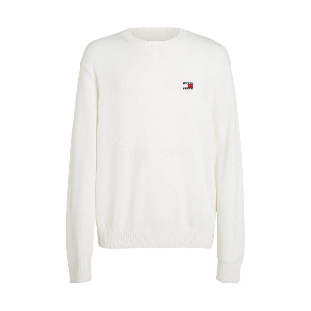 Tommy Hilfiger Jeans White Recycled Polyester Sweater - Hilstor