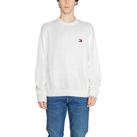 Tommy Hilfiger Jeans White Recycled Polyester Sweater - Hilstor