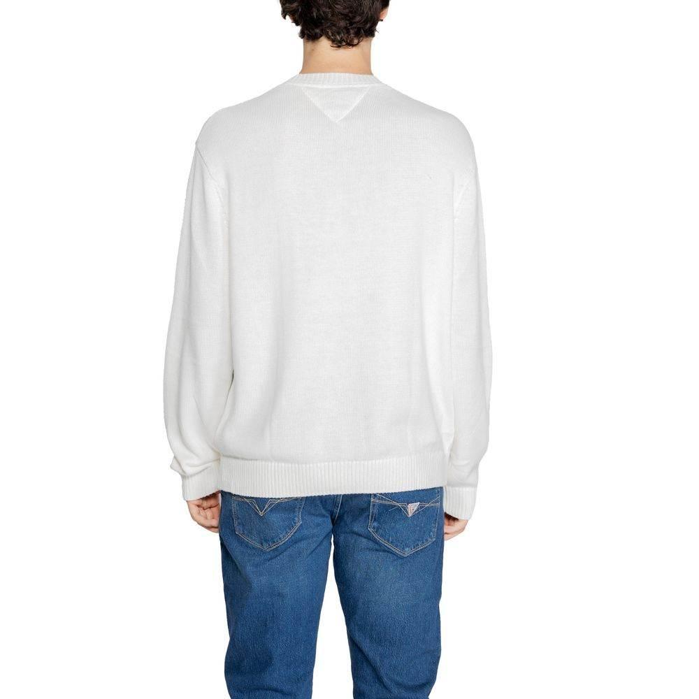 Tommy Hilfiger Jeans White Recycled Polyester Sweater - Hilstor